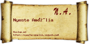 Nyeste Amélia névjegykártya
